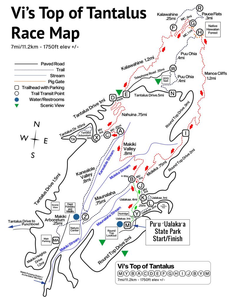 Vi's Top Of Tantalus Course Map