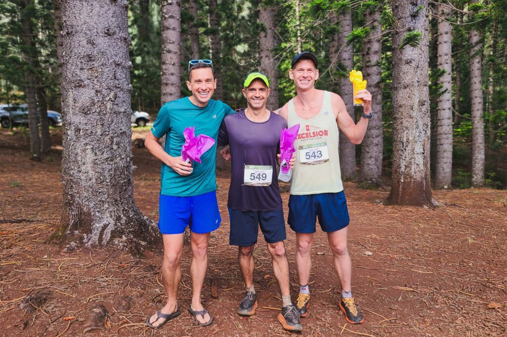 HURT Waahila Wanderer Top 3 Male. L-R: Patrick McClernon (3rd Place), Greg Voelkel (1st Place), and Todd Robbins (2nd Place)